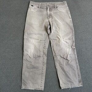 Kuhl Pants Mens 34x30 Gray Striped Carpenter Relaxed Fit Workwear Outdoor Casual